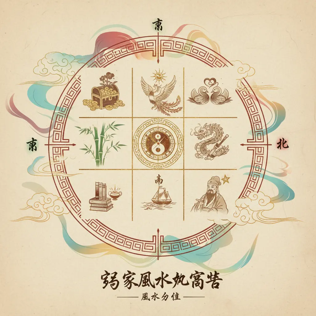 風水方位 - 居家風水九宮格